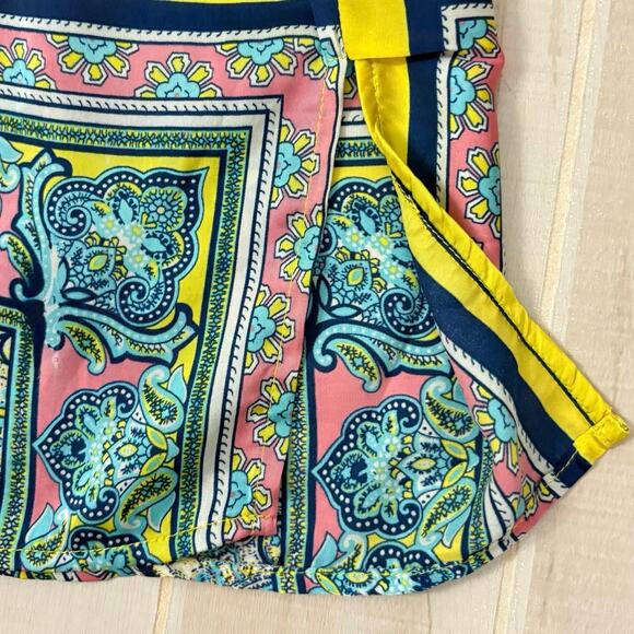 Sundance Boho Paisley Print Midi Dress Multicolor V-Neck Short Sleeve Size M - Picture 7 of 7